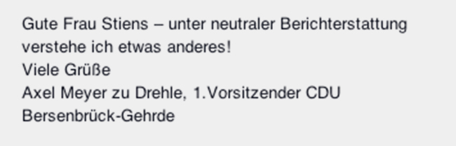 Ein Post vom 20. Juni 2015. Screenshot www.facebook.com/CDU.BSB.Gehrde/ 