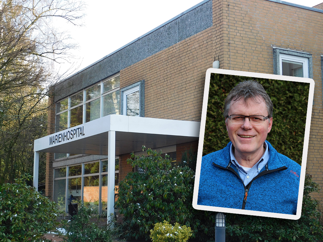 Peter Zurhorst ist der Patientenfürsprecher am Marienhospital MHA. Einige Zimmer des Hauses werden saniert. © Foto Zurhorst: Niels-Stensen-Kliniken/Daniel Meier.