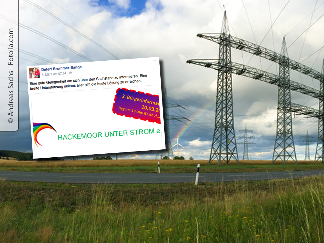 Ob Hackemoor oder Rüssel-Westerholte: Ankums Bürgermeister Detert Brummer-Bange informiert viel über Facebook und unterstützt die Aktivitäten der Initiativen zu den geplanten Verläufen der Stromtrasse.