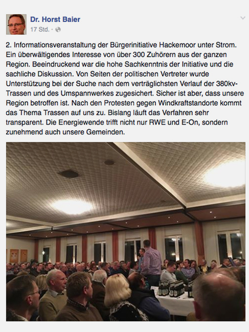 Informiert viel über Facebook: Samtgemeindebürgermeister Dr. Horst Baier.