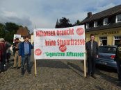 In Alfhausen haben die Stromtrassengegner – wie auch in Ankum und Gehrde – mobil gemacht. Zuletzt traf man sich zu einer Demontration in Bersenbrück.